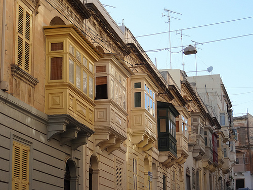 Sliema is one of Malta’s busiest shopping areas—there’s even a mall. But walk just a short distance from the main streets and you find quiet residential neighborhoods. Neo-classical buildings, with lovely windows at the upper stories, provide comfortable living space.