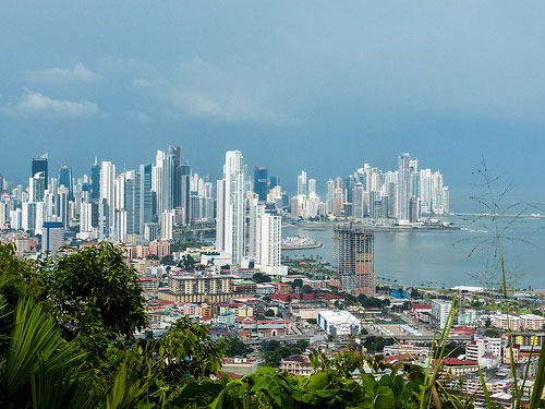 The view of Panama City from Cerro Ancon.