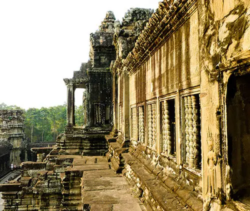 Angkor, Cambodia is one of the most important archaeological sites in Southeast Asia and includes the remains of the Temple of Angkor Wat.