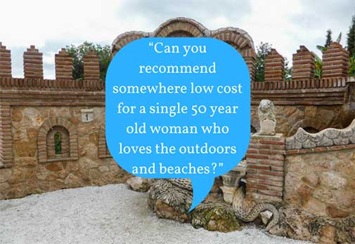 Can you recommend somewhere low cost for a single 50 year old woman who loves the outdoors and beaches?