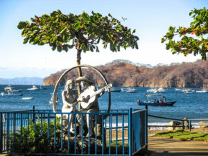 The short malecón in Playas del Coco is a hub of bars, restaurants, and ocean views.