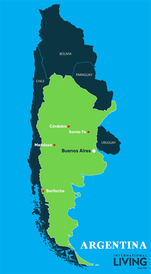 argentina map with major cities