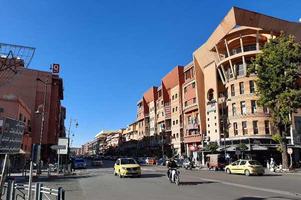 The bustling Boulevard Mohamed VI in the Hivernage Square 