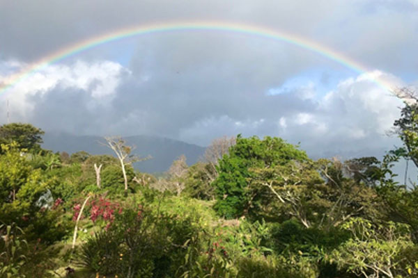 A rainbow over the valley