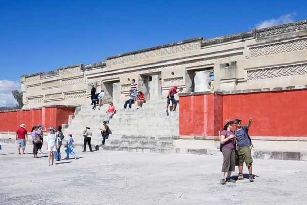 Tourists are drawn to the Zapotec ruins in Mitla