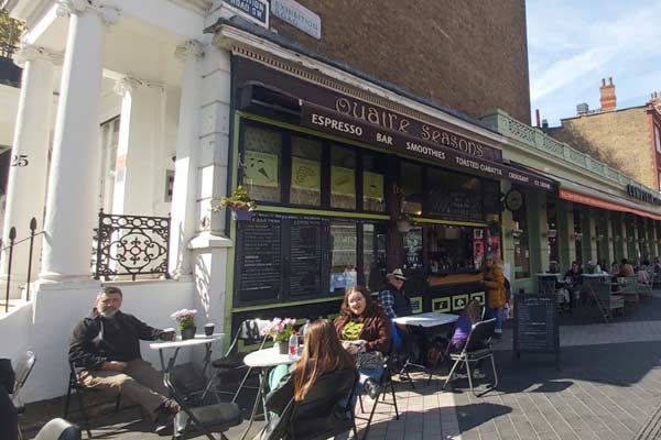Just one of the many local cafes in London